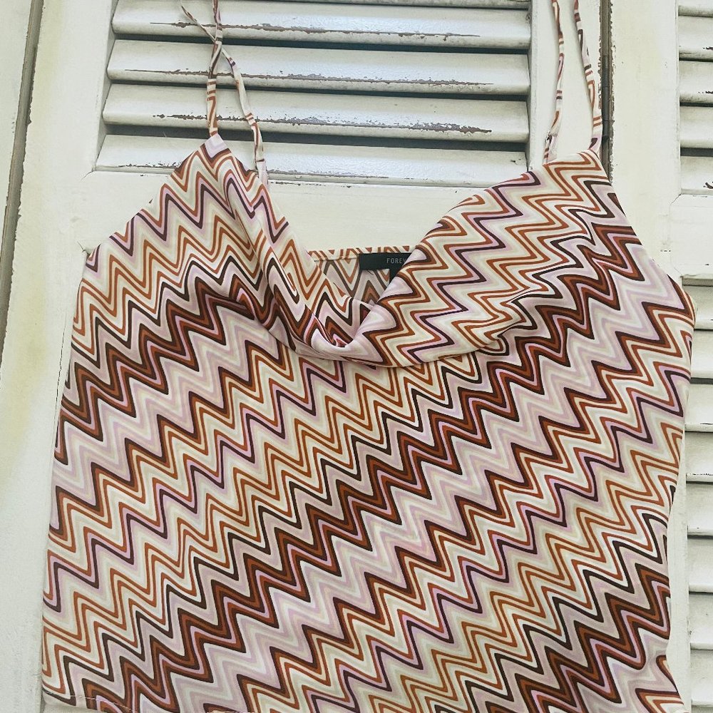Woven Top, Cami/Orange/Multi Forever 21 Draped top‎